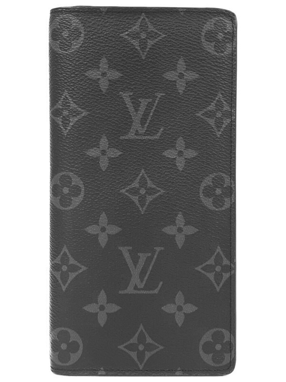 Louis Vuitton Monogram Eclipse Black Portefeuille Brazza Bi fold Long Wallet